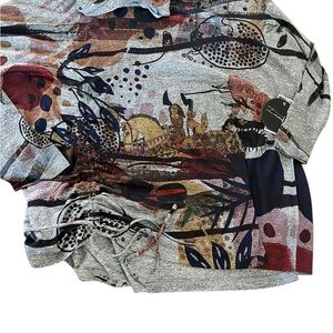 Inoah Rosalia gray ruched top high neck NWT SZ XL